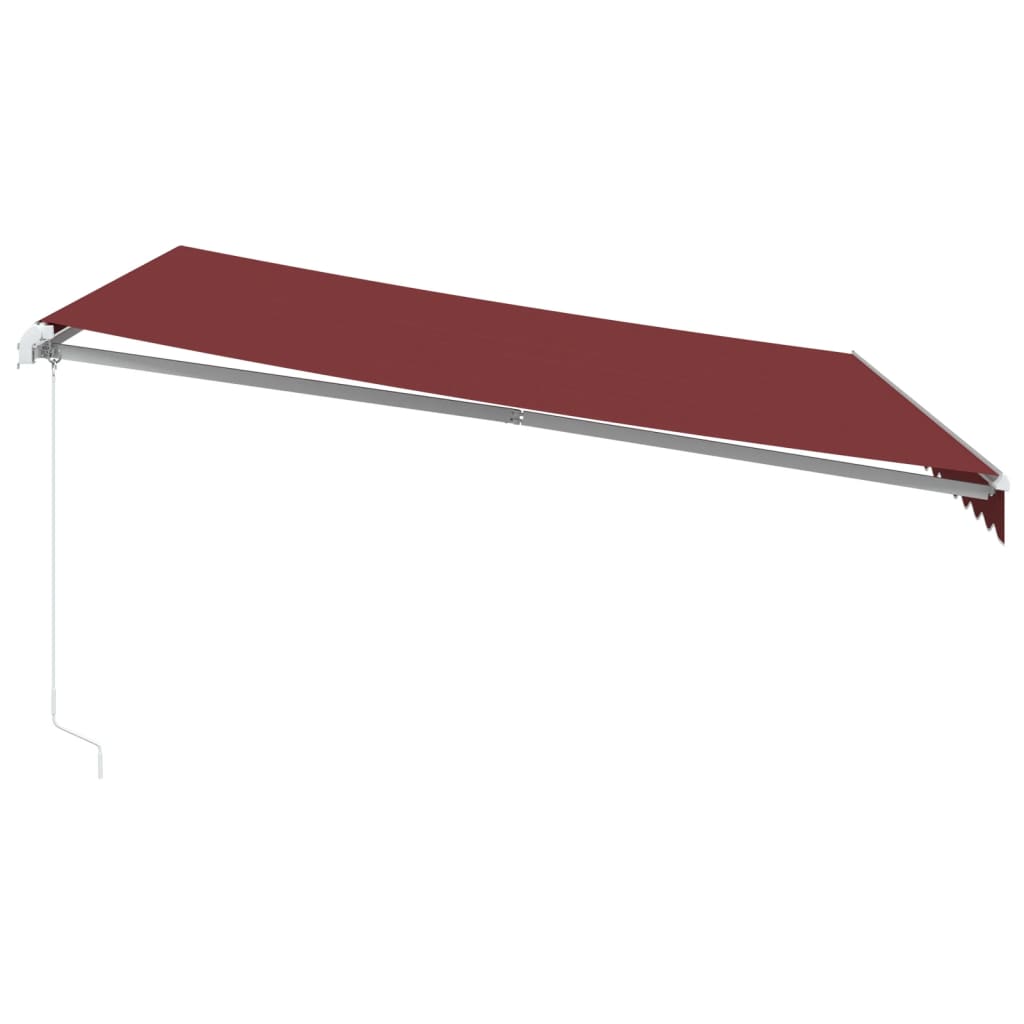 Copertina retractabilă manual cu LED, vișiniu, 400x300 cm