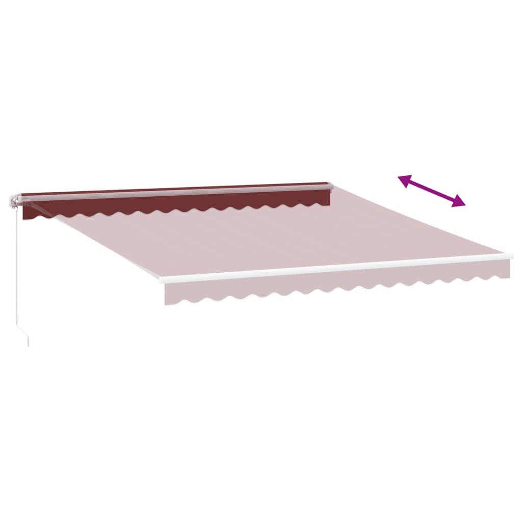 Copertina retractabilă manual cu LED, vișiniu, 400x300 cm