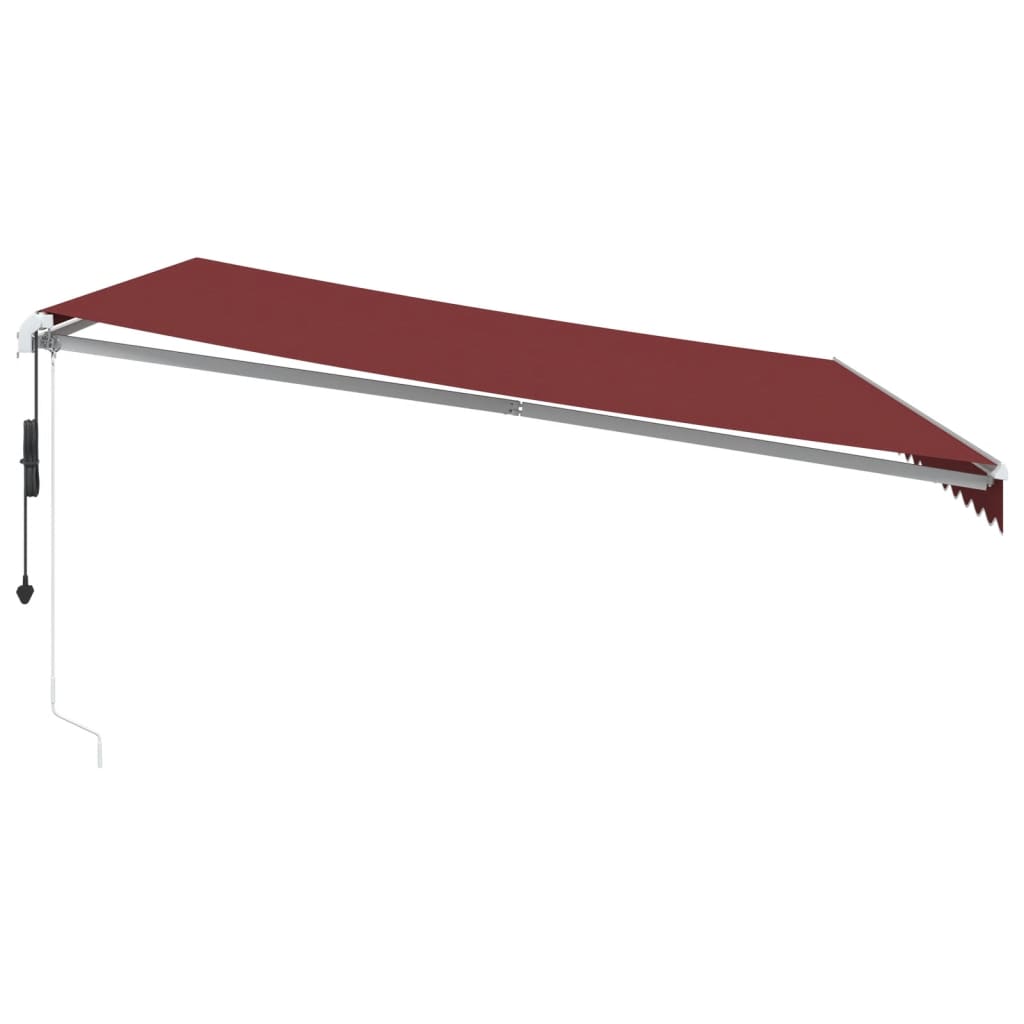 Copertina retractabilă automat cu LED, vișiniu, 450x300 cm