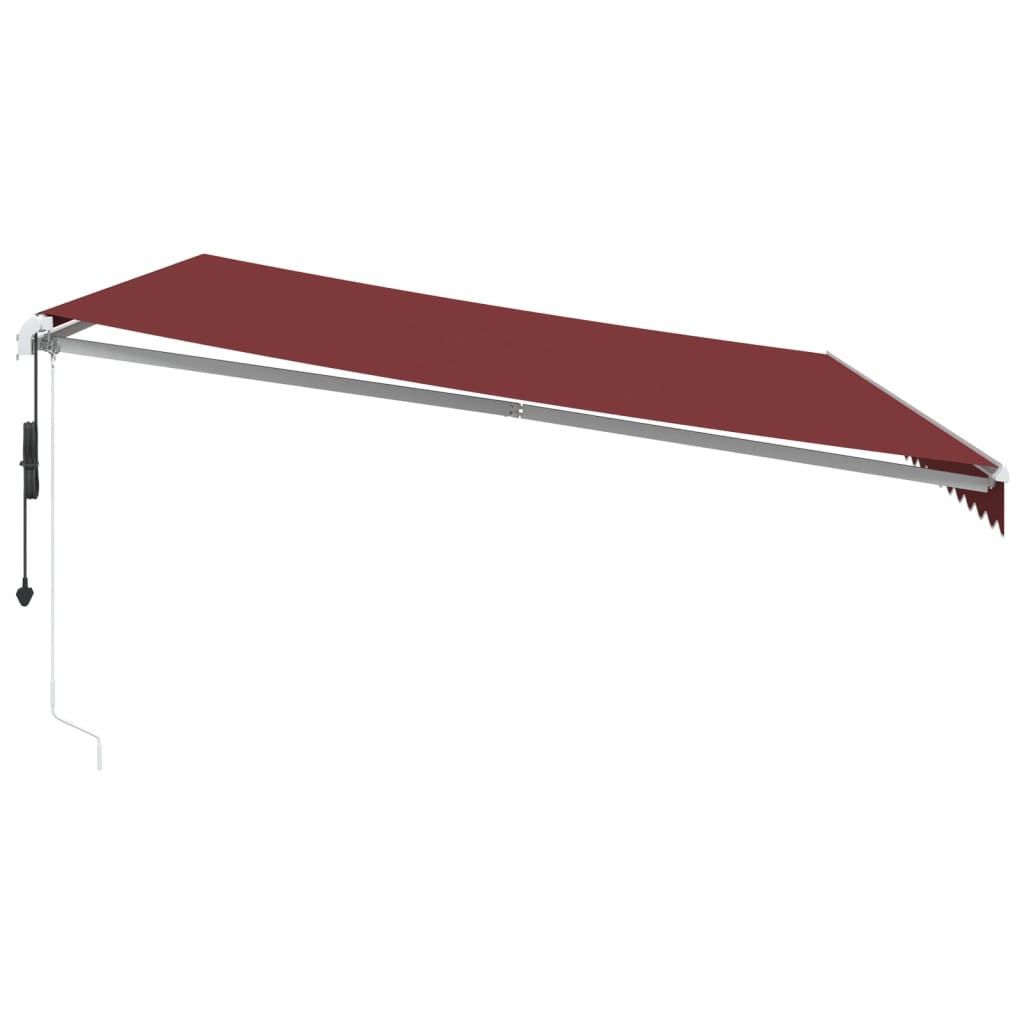 Copertina retractabilă automat cu LED, vișiniu, 500x300 cm