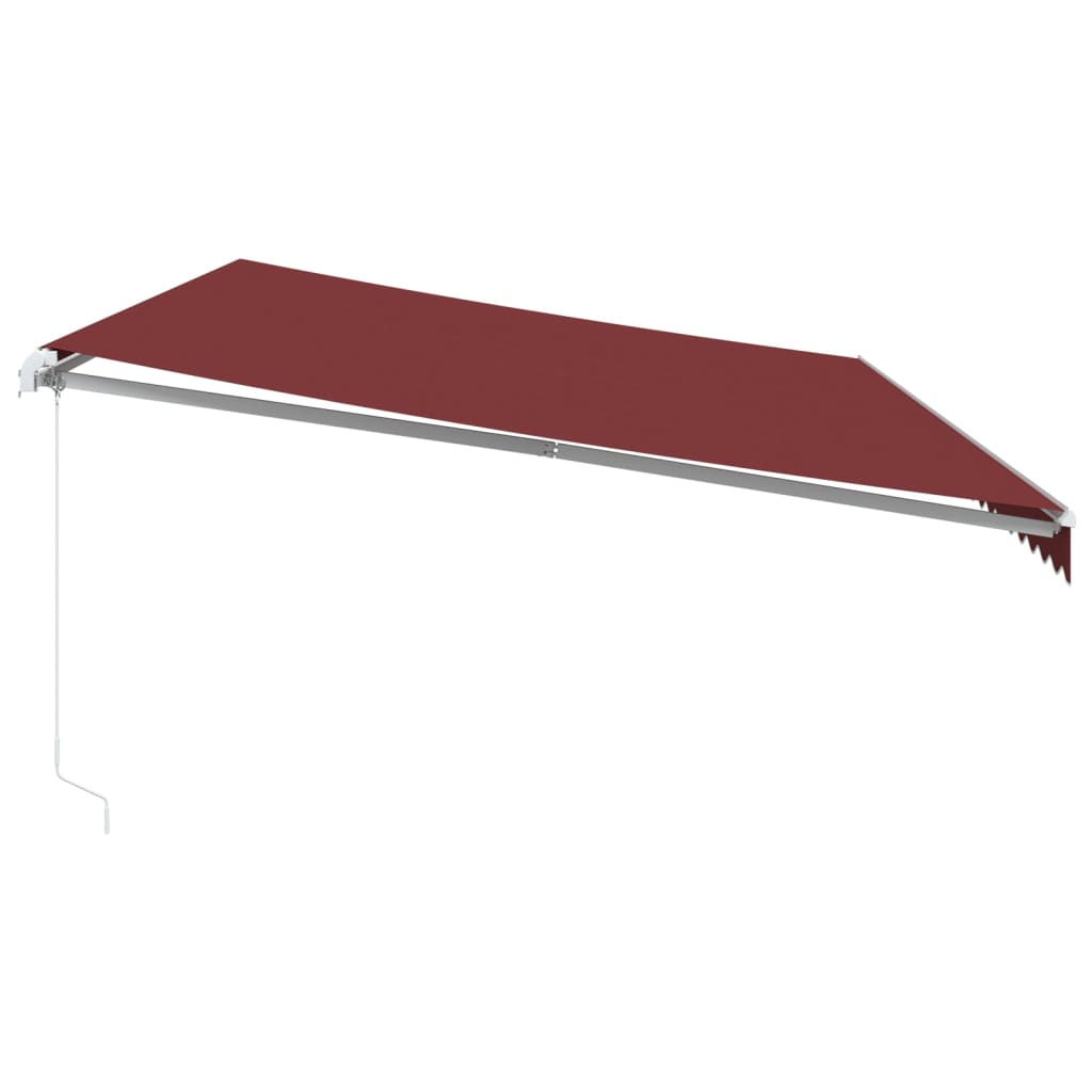 Copertina retractabilă manual cu LED, vișiniu, 600x300 cm