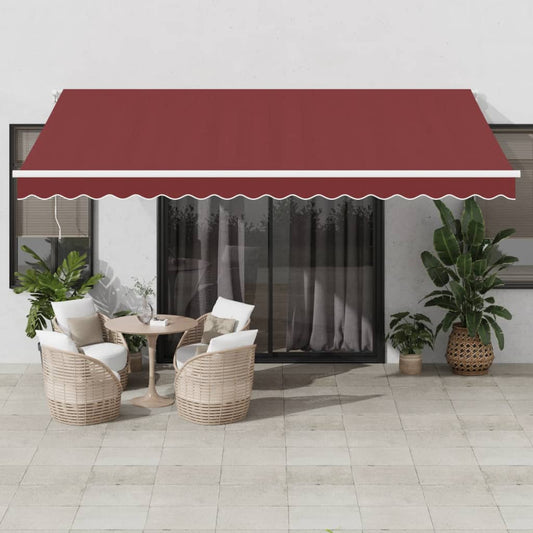 Copertina retractabilă automat cu LED, vișiniu, 450x350 cm
