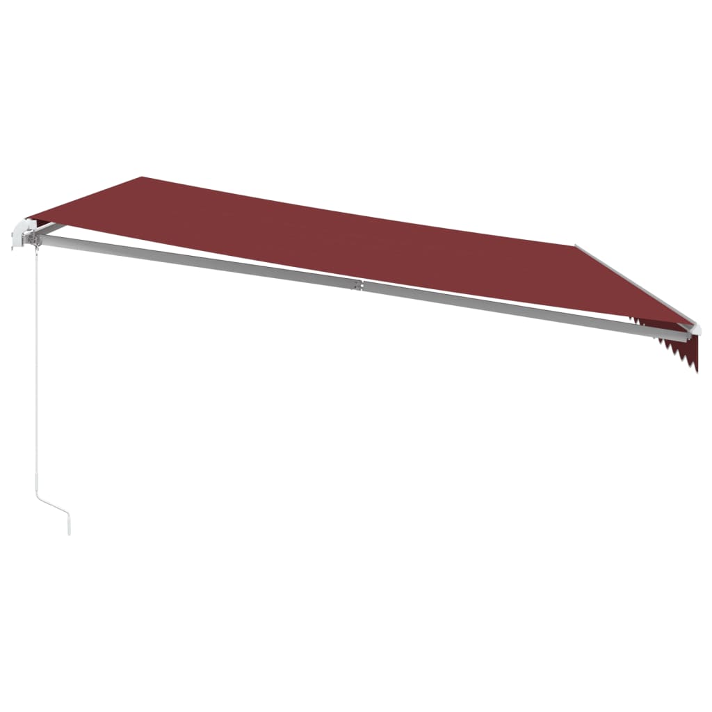 Copertina retractabilă manual cu LED, vișiniu, 500x350 cm