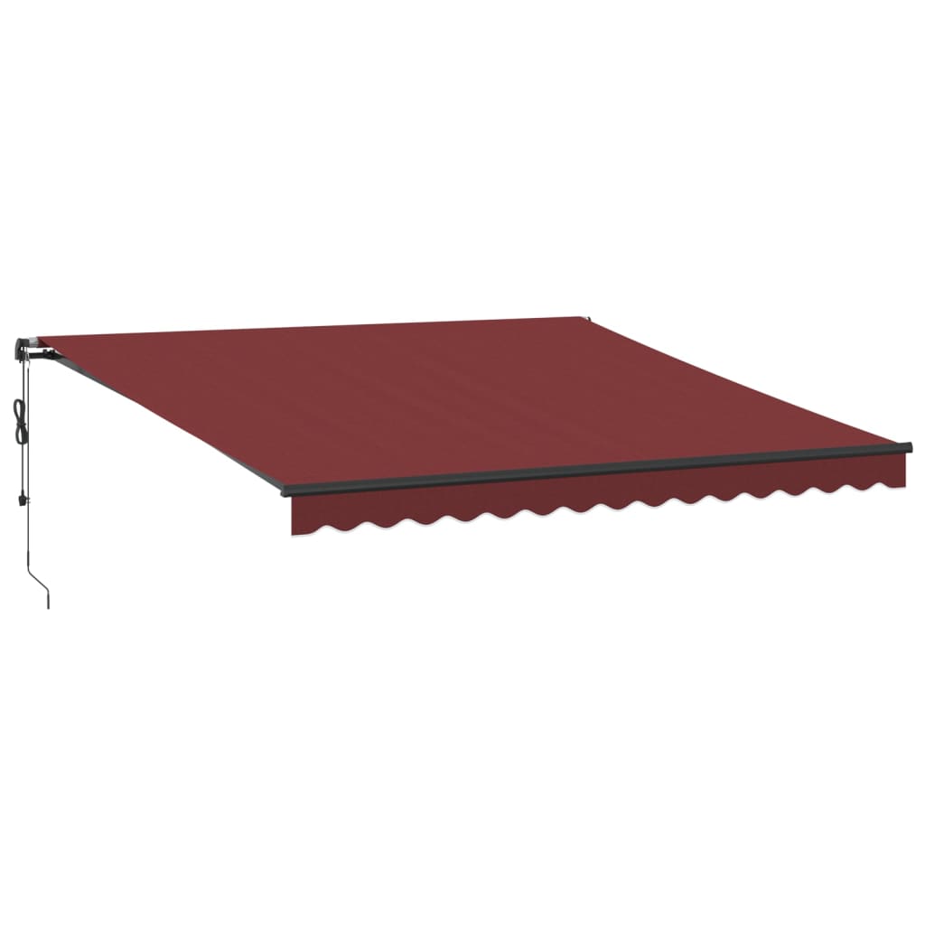Copertina retractabilă automat cu LED-uri, vișiniu, 400x350 cm