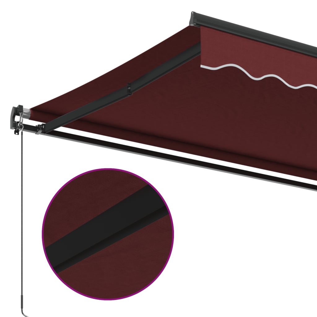 Copertina retractabilă manual, vișiniu, 450x350 cm
