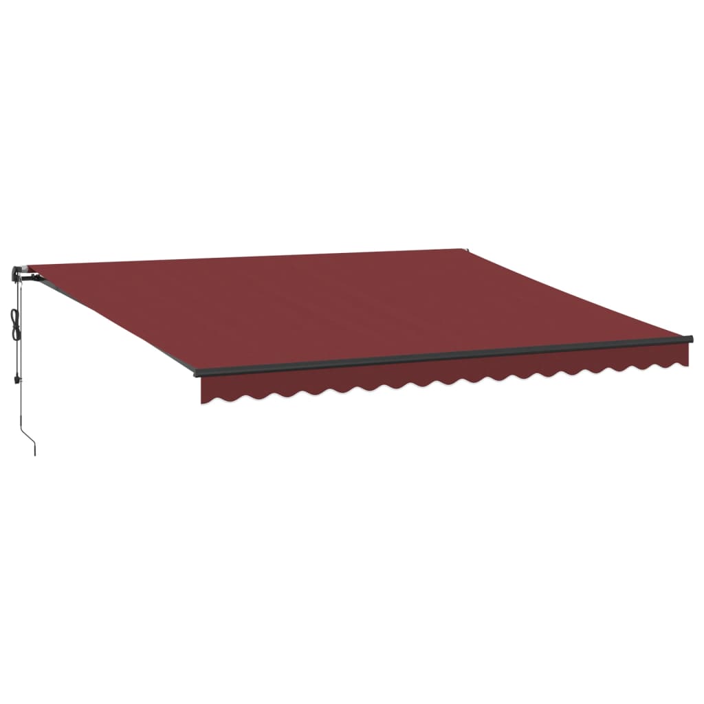 Copertina retractabilă automat cu LED-uri, vișiniu, 450x350 cm