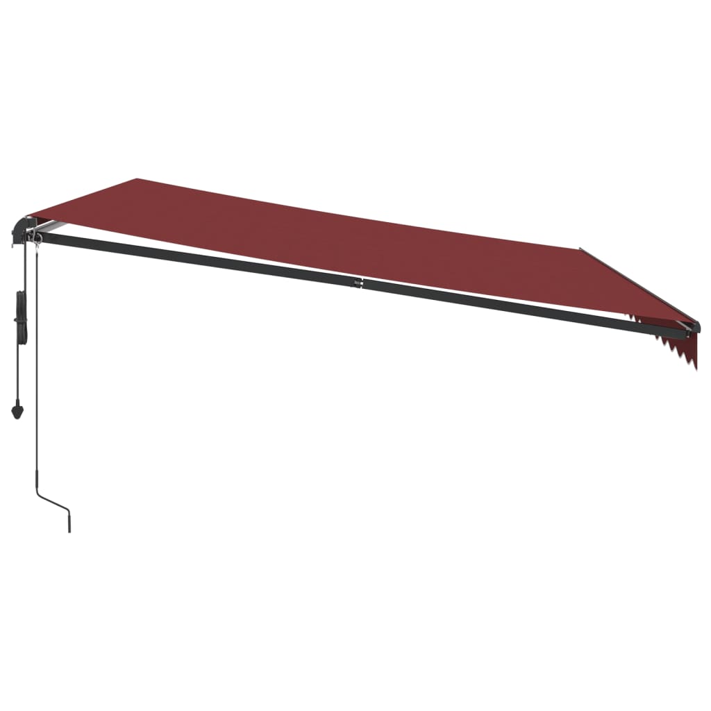 Copertina retractabilă automat cu LED-uri, vișiniu, 450x350 cm