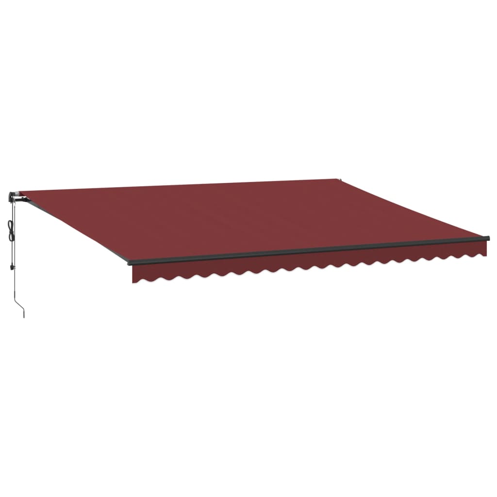 Copertina retractabilă automat cu LED-uri, vișiniu, 500x350 cm
