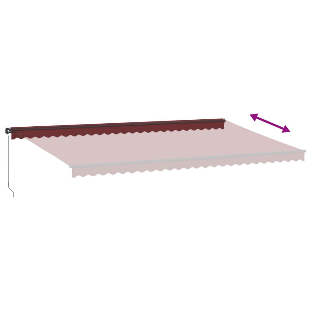 Copertina retractabilă manual, vișiniu, 600x350 cm
