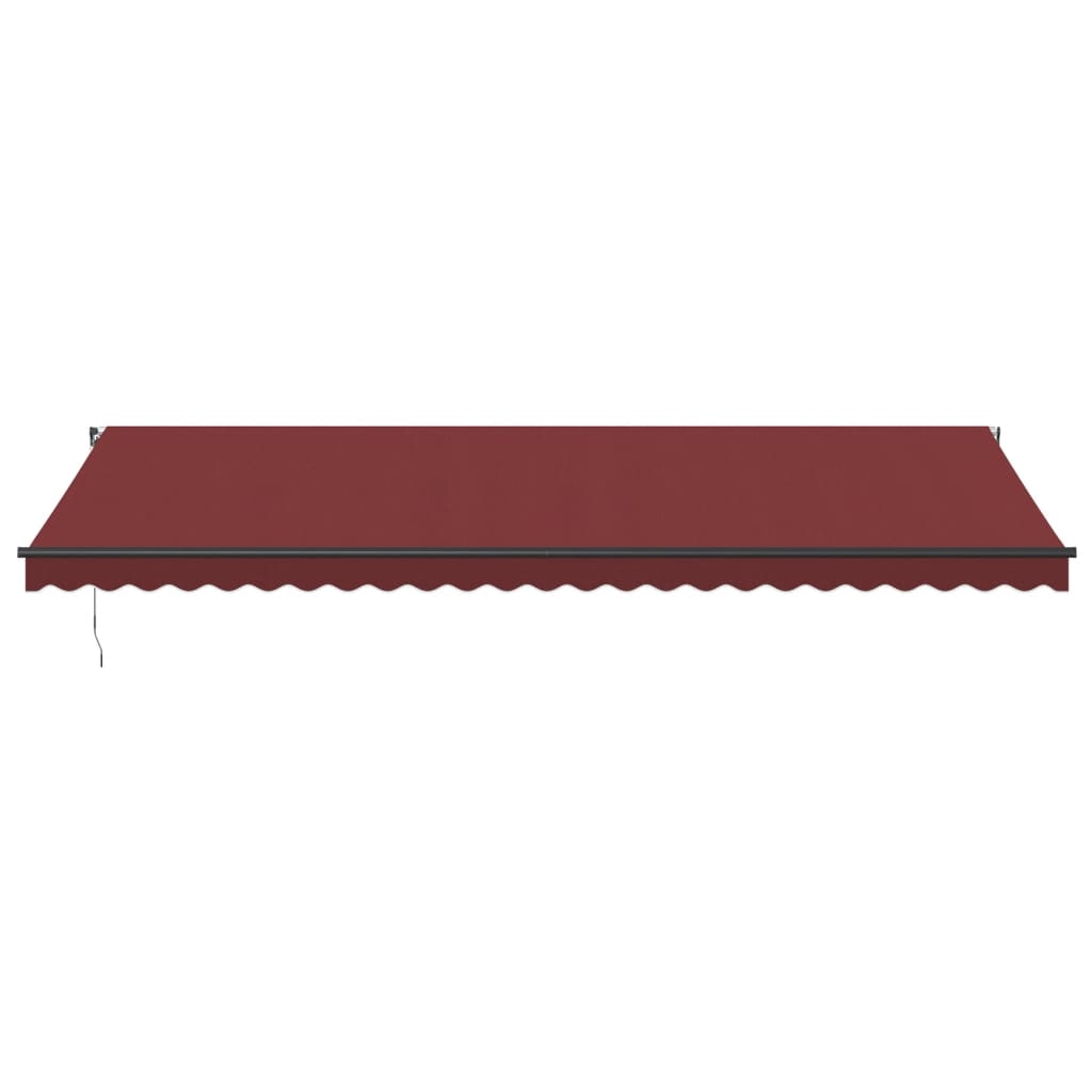 Copertina retractabilă manual cu LED-uri, vișiniu, 600x350 cm