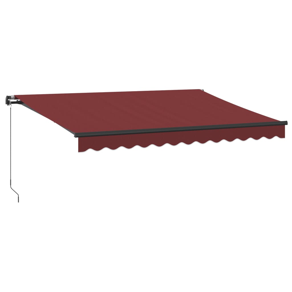 Copertina retractabilă manual cu LED-uri, vișiniu, 350x250 cm