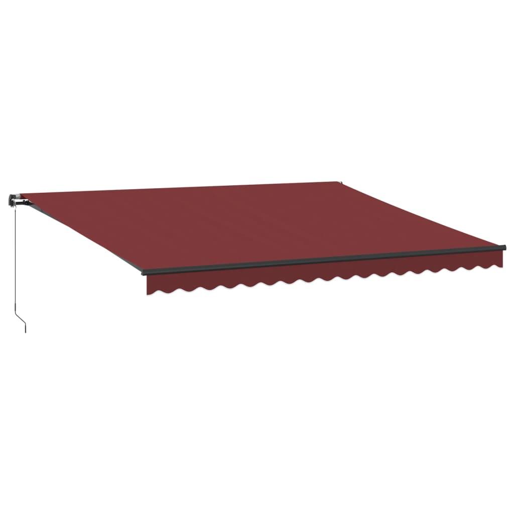 Copertina retractabilă manual cu LED-uri, vișiniu, 450x300 cm