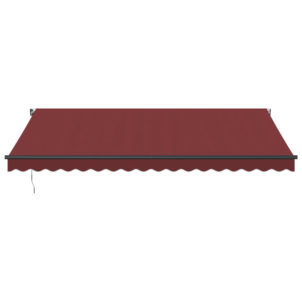 Copertina retractabilă manual cu LED-uri, vișiniu, 450x300 cm