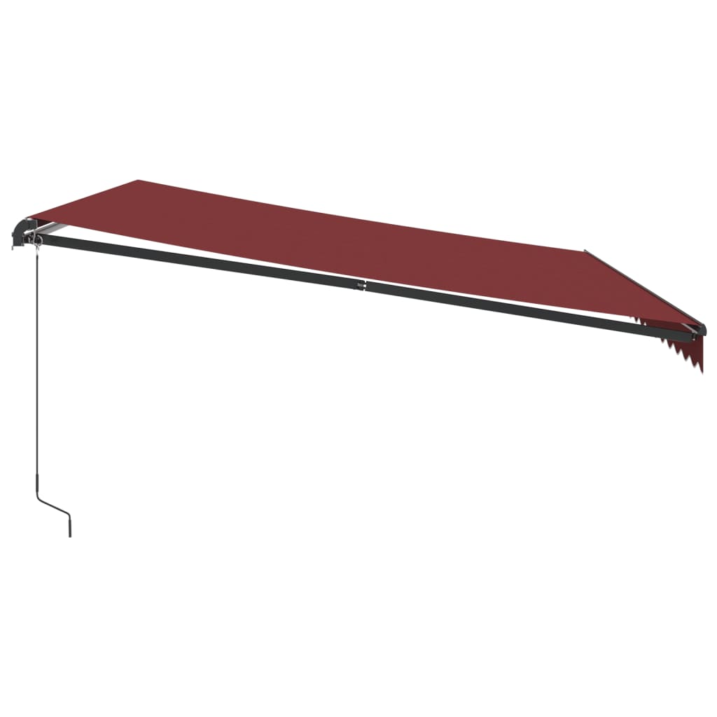 Copertina retractabilă manual cu LED-uri, vișiniu, 450x300 cm
