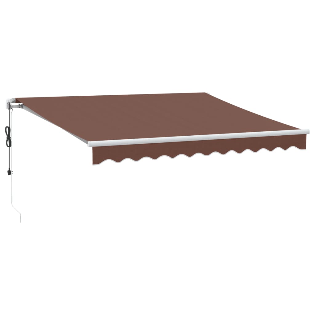 Copertina retractabilă automat cu LED, maro, 300x250 cm