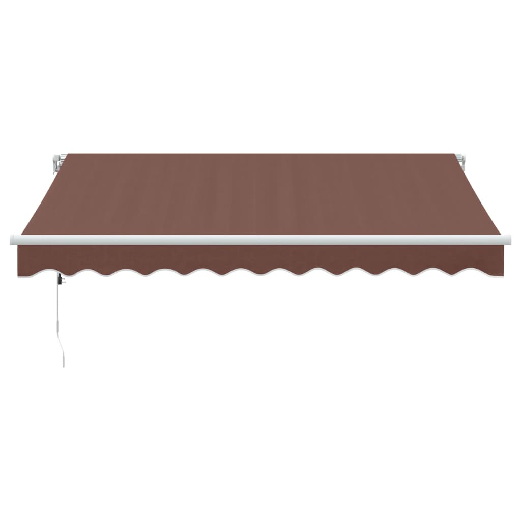 Copertina retractabilă automat cu LED, maro, 300x250 cm