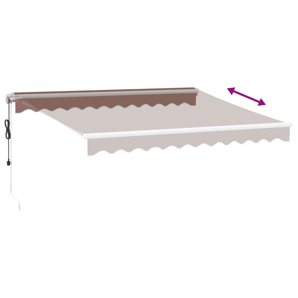 Copertina retractabilă automat cu LED, maro, 300x250 cm