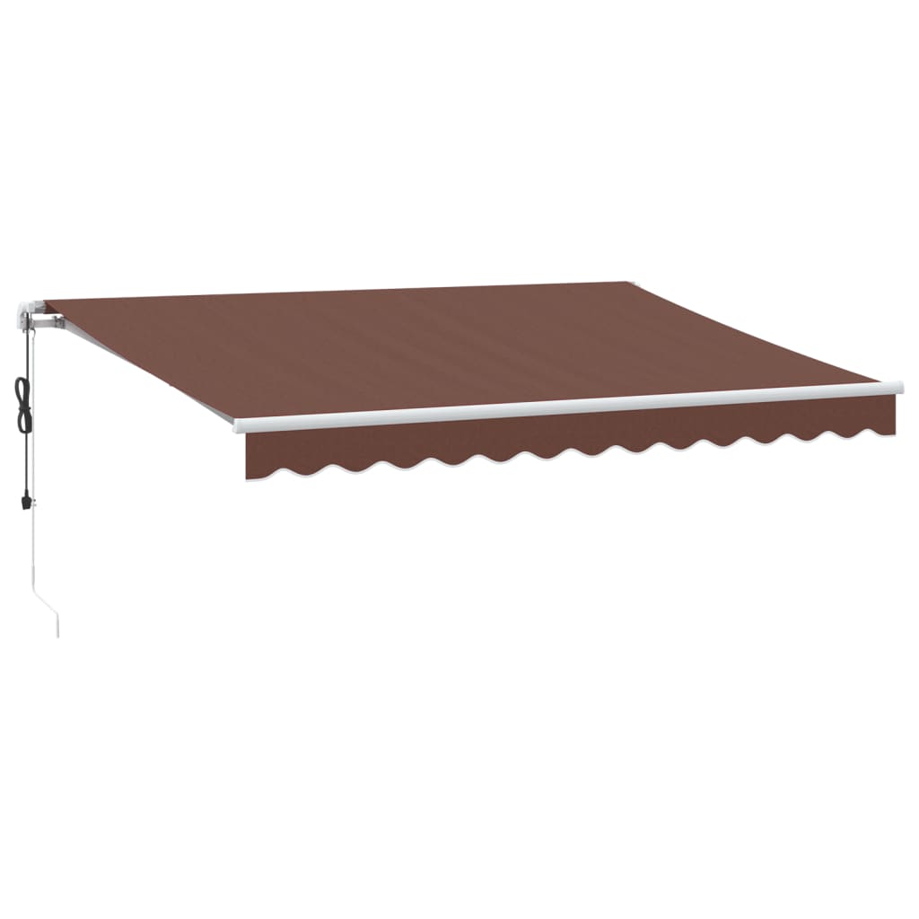 Copertina retractabilă automat cu LED, maro, 350x250 cm