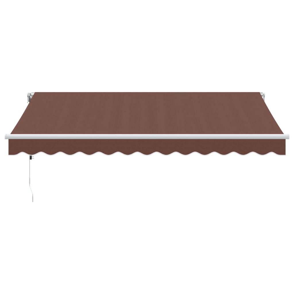 Copertina retractabilă automat cu LED, maro, 350x250 cm