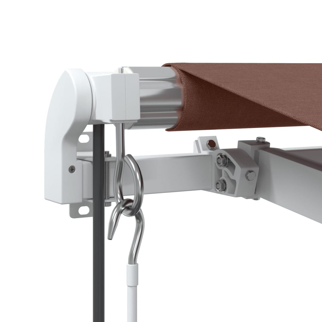 Copertina retractabilă automat cu LED, maro, 350x250 cm