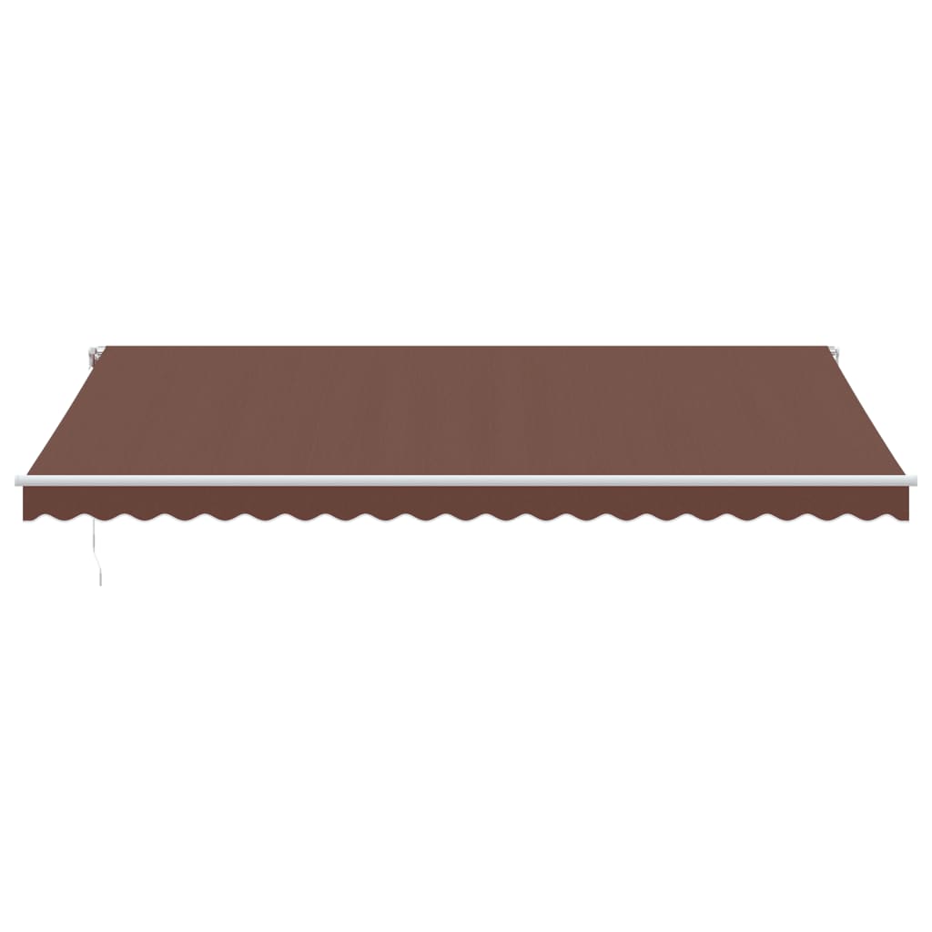 Copertina retractabilă automat cu LED, maro, 500x300 cm