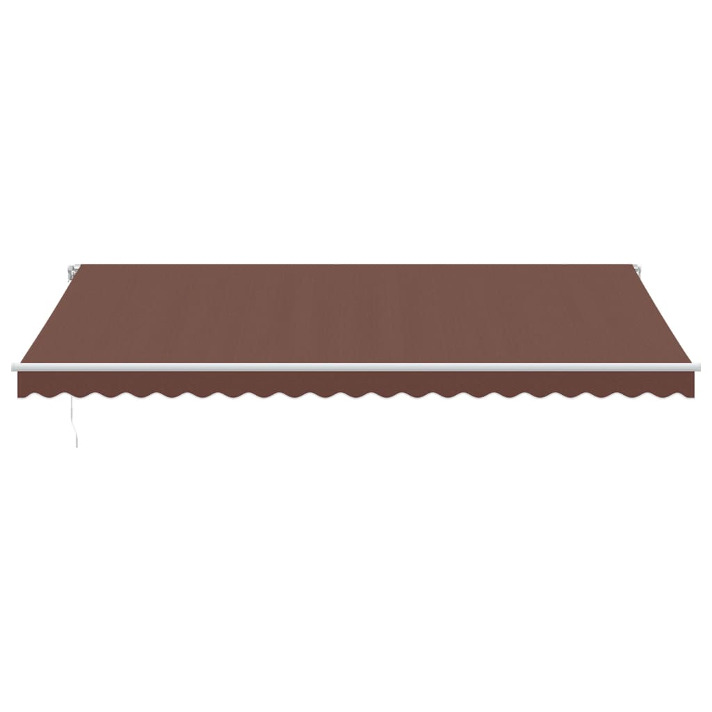 Copertina retractabilă manual cu LED, maro, 500x350 cm