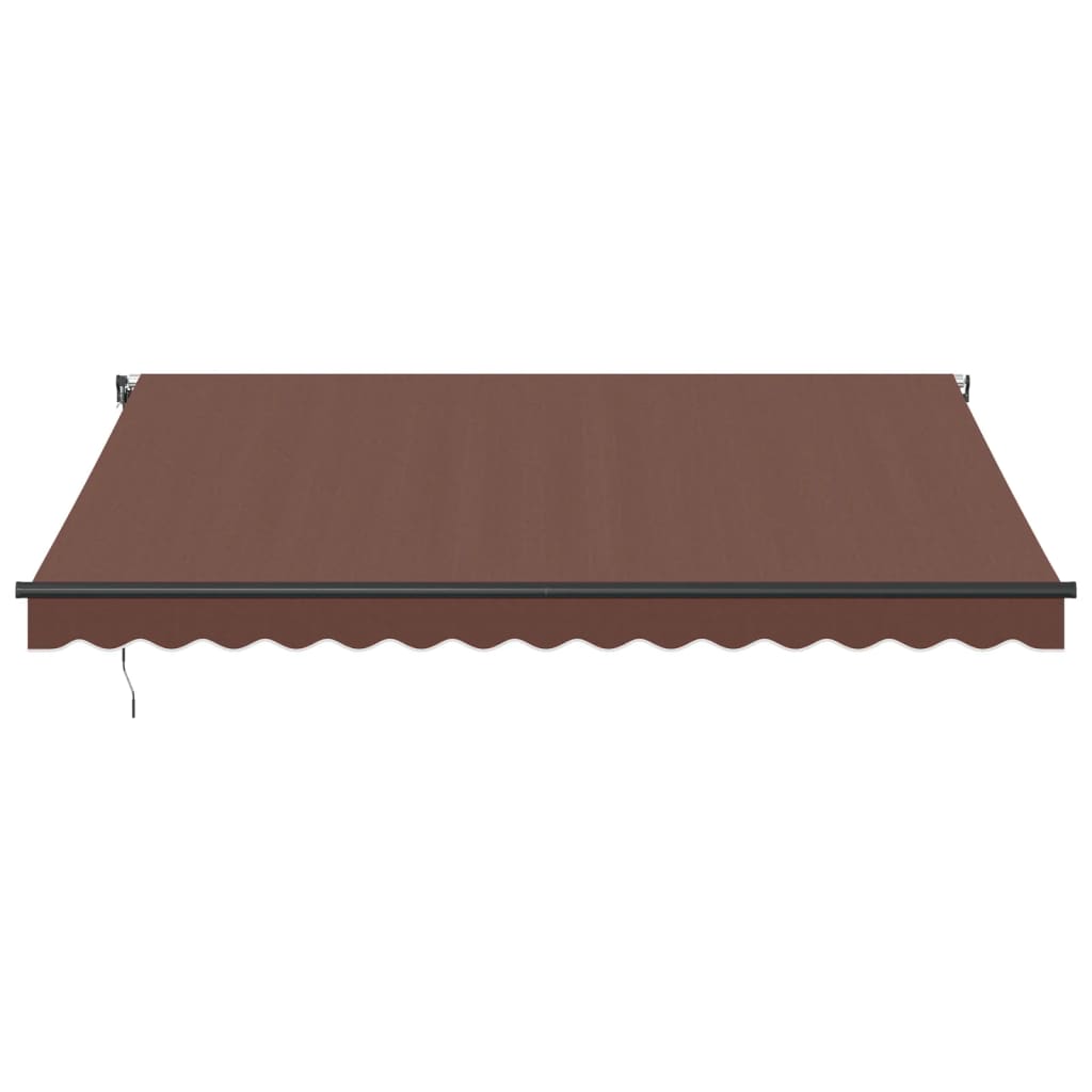 Copertina retractabilă automat cu LED-uri, maro, 400x350 cm