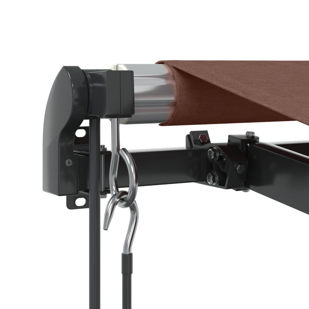 Copertina retractabilă automat cu LED-uri, maro, 400x350 cm