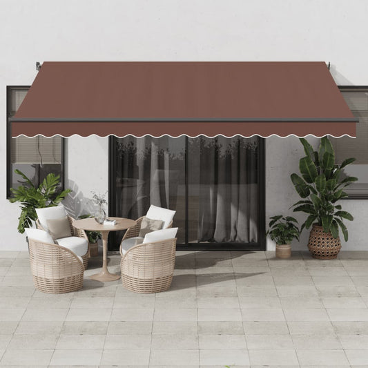 Copertina retractabilă automat, maro, 450x350 cm
