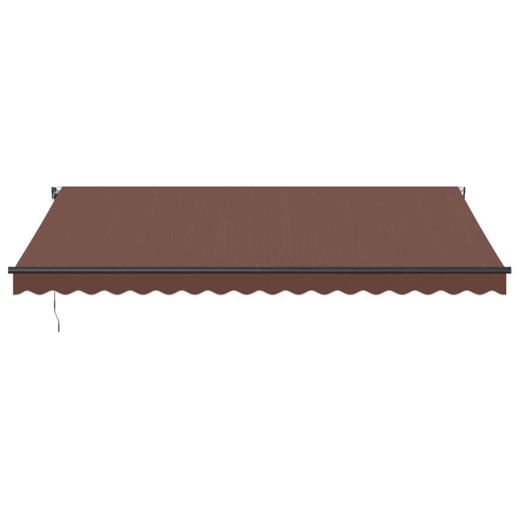 Copertina retractabilă automat cu LED-uri, maro, 450x350 cm