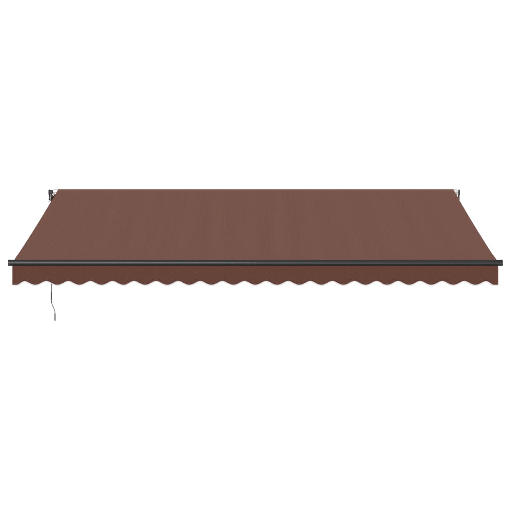Copertina retractabilă automat cu LED-uri, maro, 500x350 cm