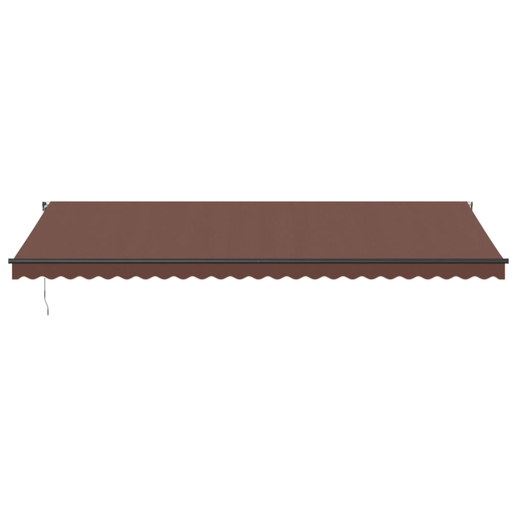 Copertina retractabilă manual cu LED-uri, maro, 600x350 cm