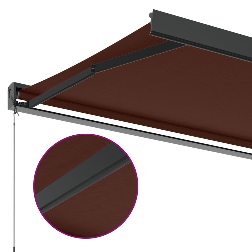 Copertină retractabilă manual, maro, 350x250 cm