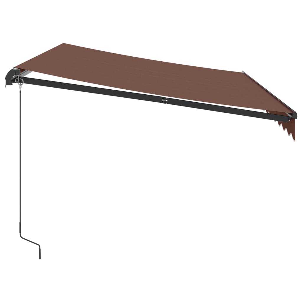 Copertină retractabilă manual cu LED, maro, 350x250 cm