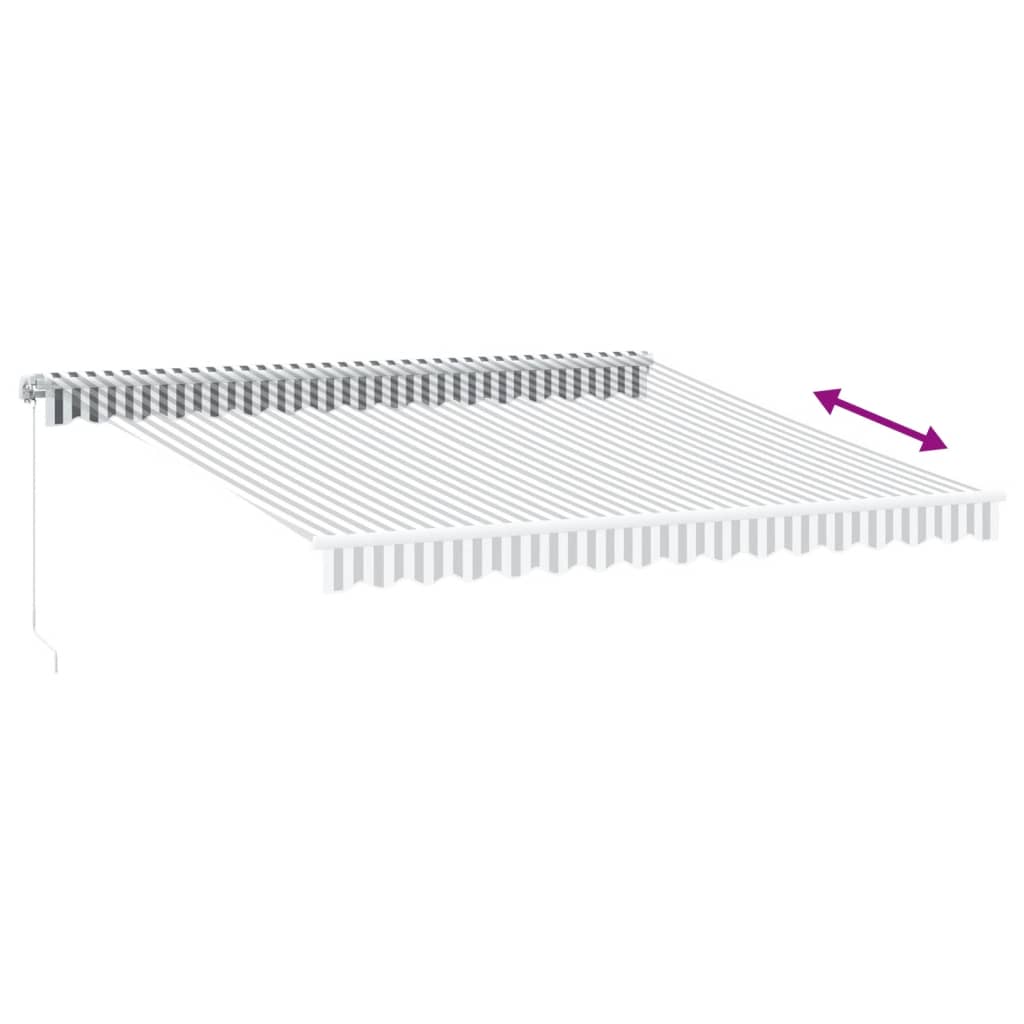 Copertină retractabilă manual cu LED, antracit/alb, 400x300 cm