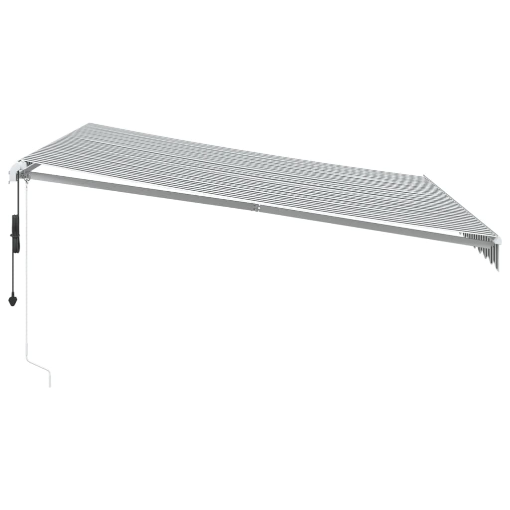 Copertină retractabilă automat cu LED, antracit/alb, 400x300 cm