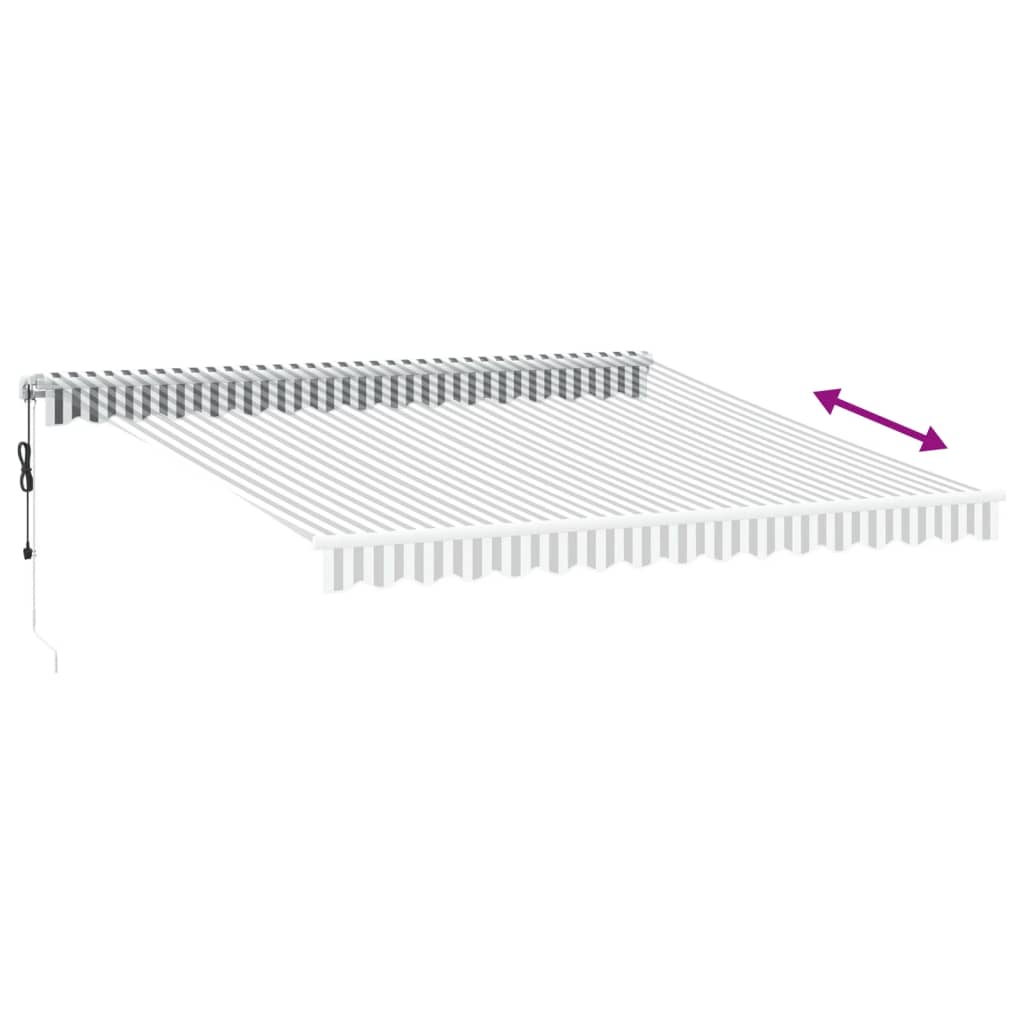 Copertină retractabilă automat cu LED, antracit/alb, 400x300 cm