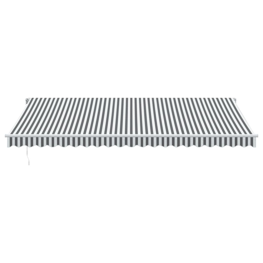 Copertină retractabilă manual cu LED, antracit/alb, 500x300 cm