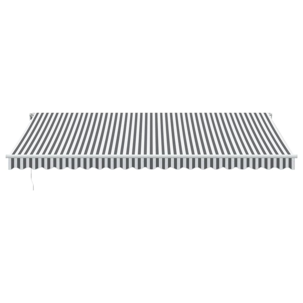 Copertină retractabilă automat cu LED, antracit/alb, 500x300 cm