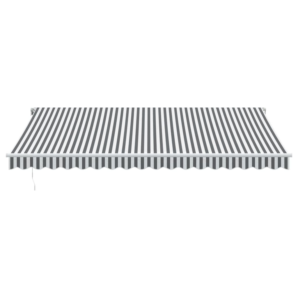 Copertină retractabilă automat cu LED, antracit/alb, 450x350 cm