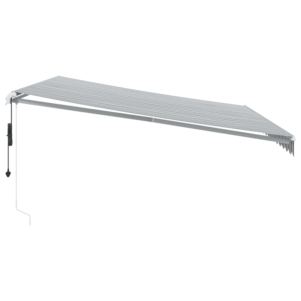 Copertină retractabilă automat cu LED, antracit/alb, 450x350 cm