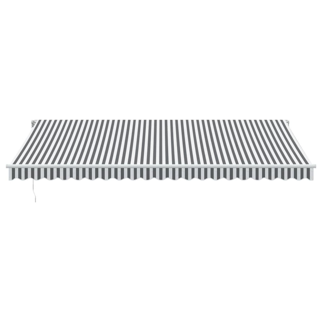Copertină retractabilă manual cu LED, antracit/alb, 500x350 cm