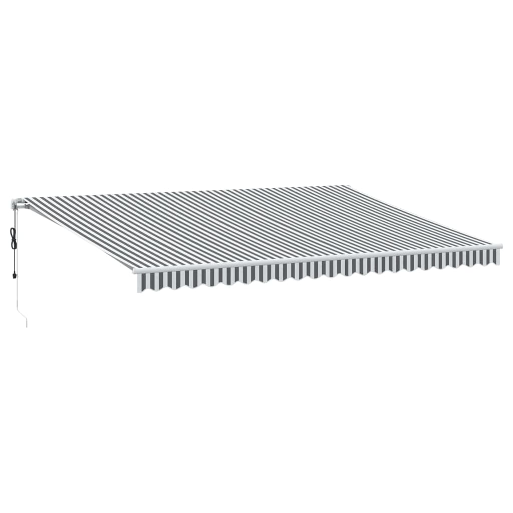 Copertină retractabilă automat cu LED, antracit/alb, 500x350 cm