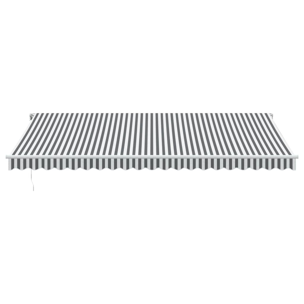 Copertină retractabilă automat cu LED, antracit/alb, 500x350 cm