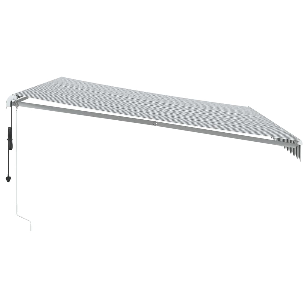 Copertină retractabilă automat cu LED, antracit/alb, 500x350 cm