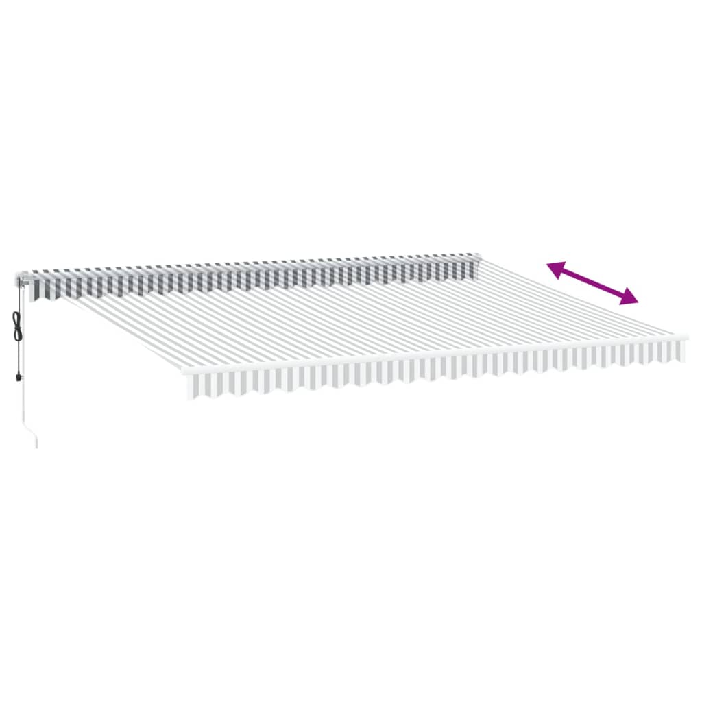 Copertină retractabilă automat cu LED, antracit/alb, 500x350 cm