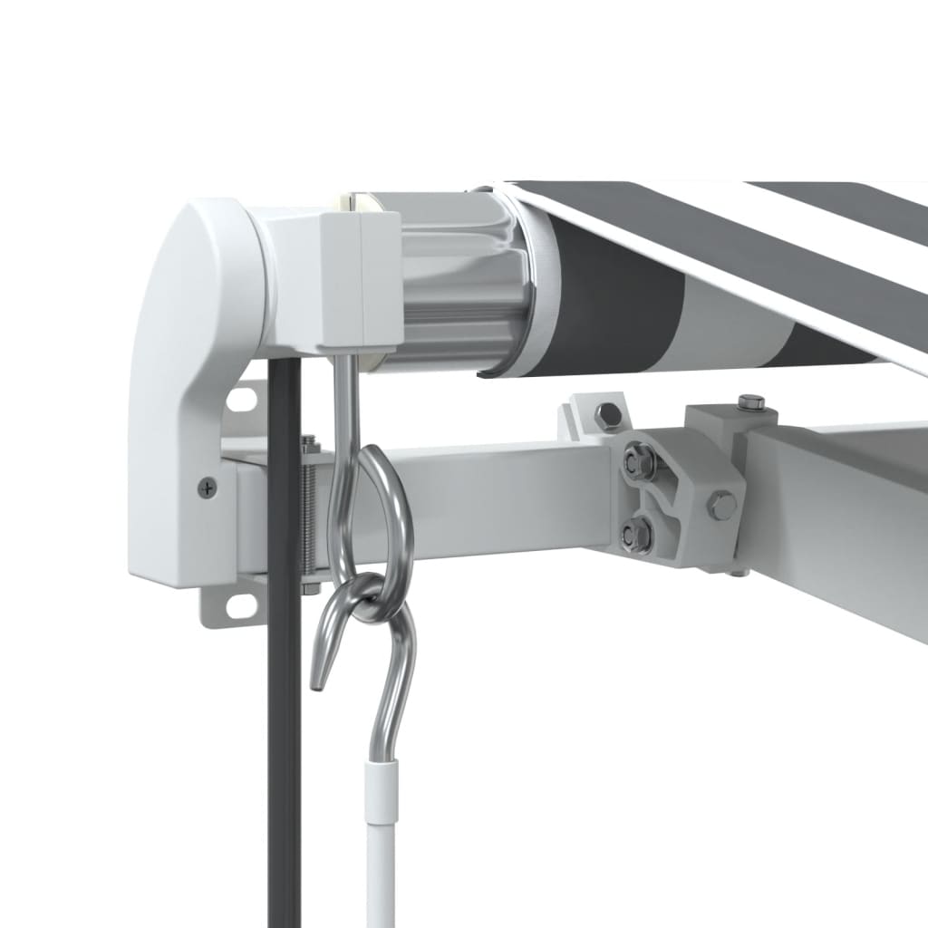 Copertină retractabilă automat cu LED, antracit/alb, 500x350 cm