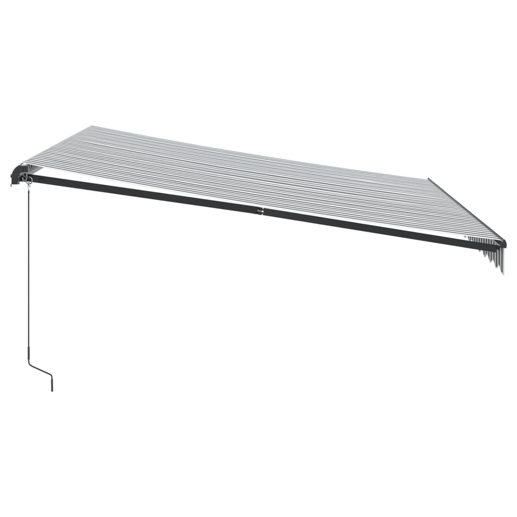 Copertină retractabilă manual, antracit/alb, 400x350 cm