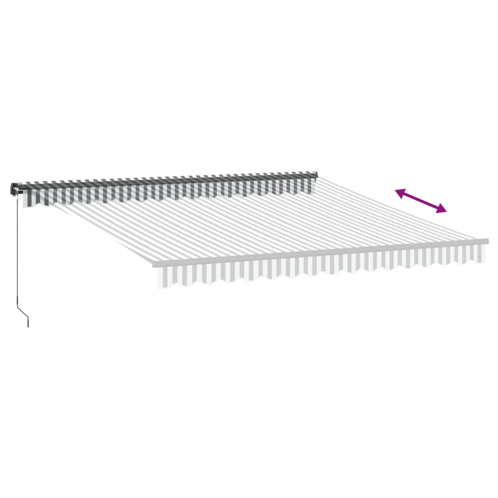 Copertină retractabilă manual, antracit/alb, 400x350 cm