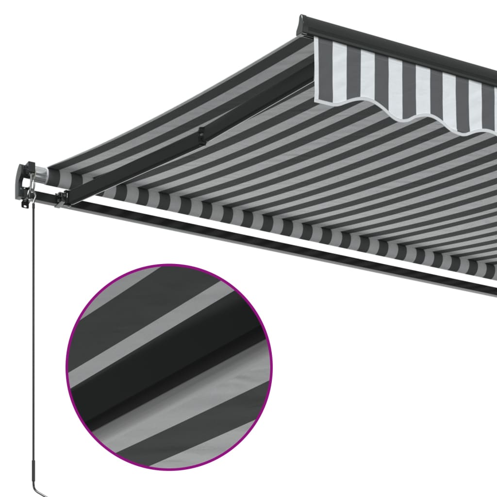 Copertină retractabilă manual, antracit/alb, 400x350 cm
